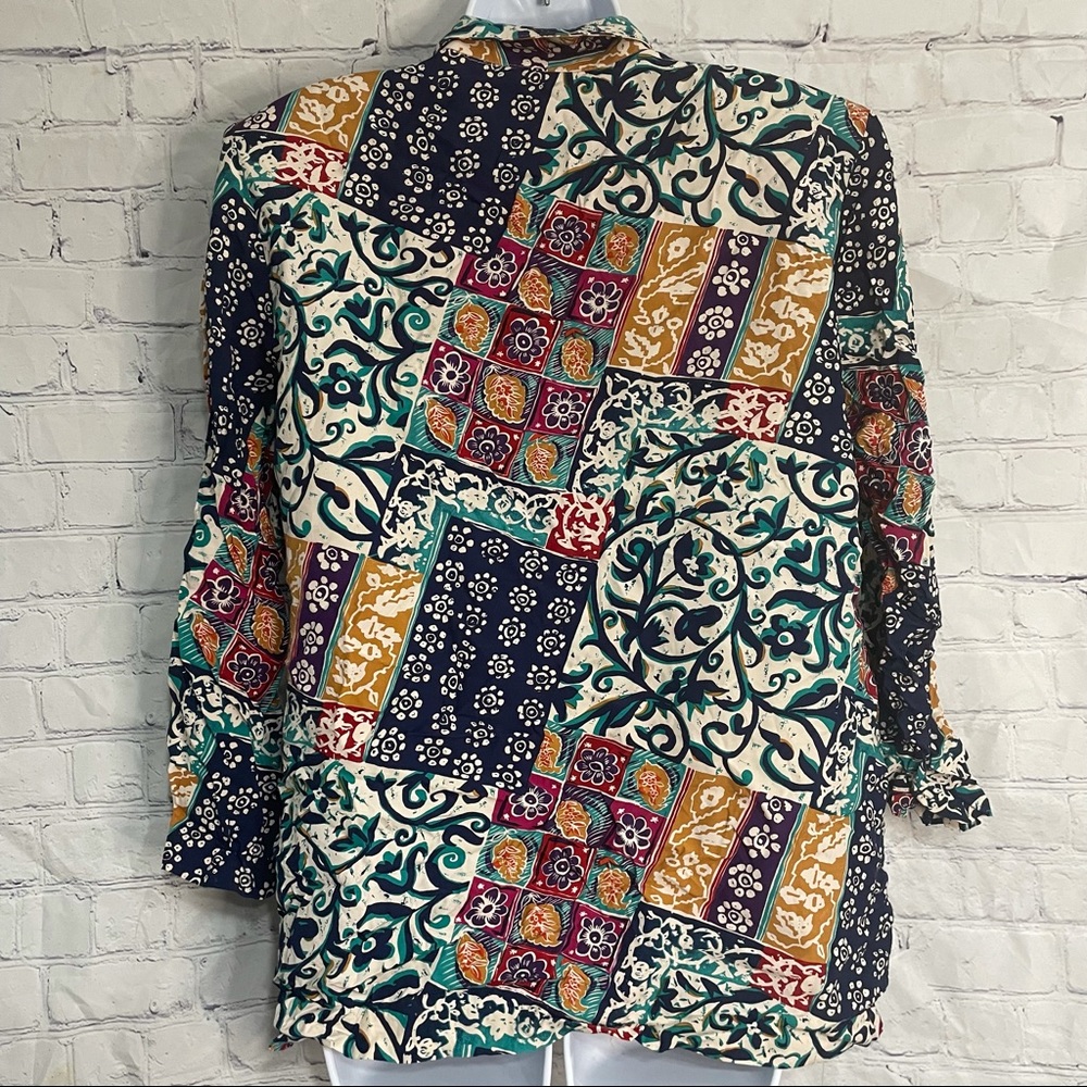 Requirements Colorful Patchwork Print Blazer Sz 10 - image 6